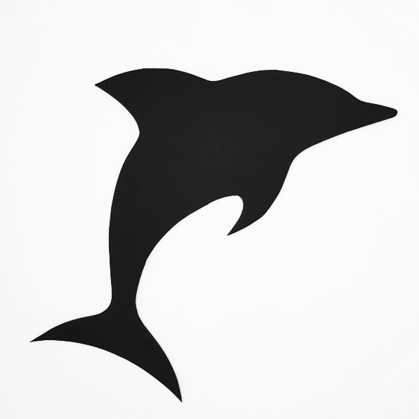Silhouette schwarzer Delphin
